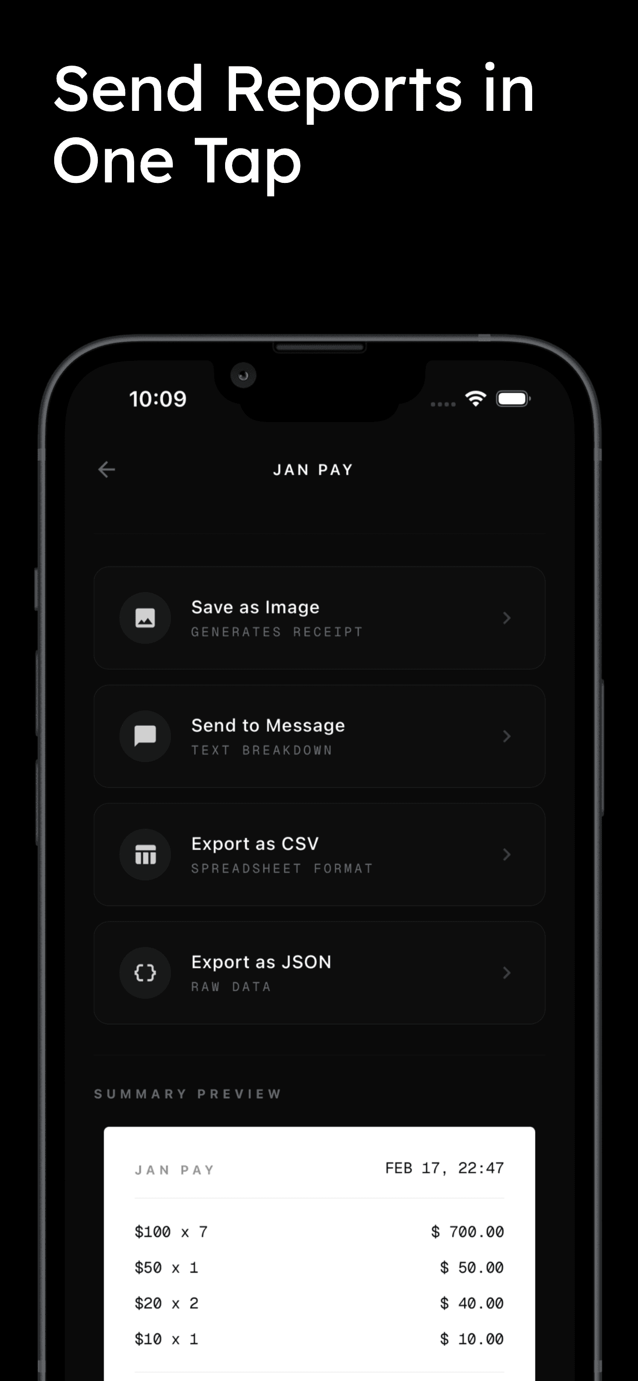 Send Reports in One Tap